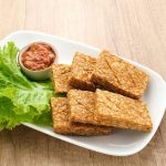 Bahan Masakan Tradisional Sebuah Tempe Olahan Kedelai