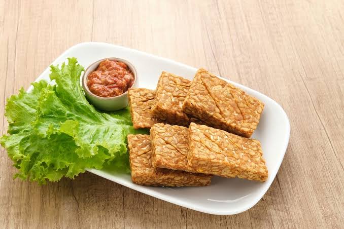 Bahan Masakan Tradisional Sebuah Tempe Olahan Kedelai